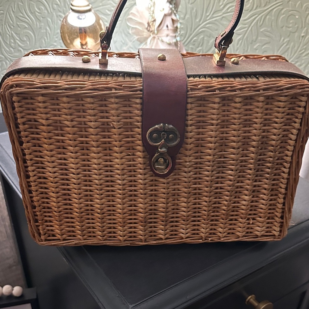 Etienne Aigner Tan Woven Mini Bag